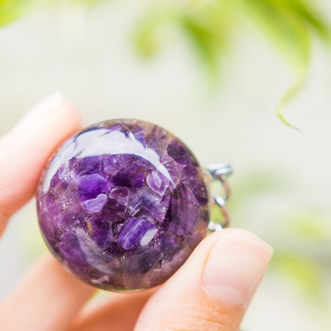 ORGONITE AMETHYST keychain