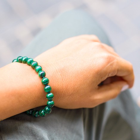 malachite bracelet, energy jewelry, crystal of general protection, balance and harmony