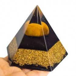 TIGER'S EYE and SHUNGITE Orgonite Pyramid Pentagram