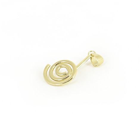 pendant holder, golden spiral, crystal shop