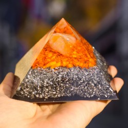 Citrine shungite orgonite pyramid