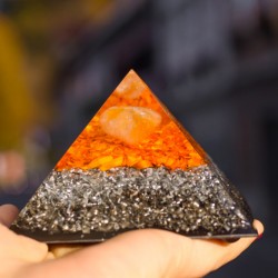 Citrine shungite orgonite pyramid
