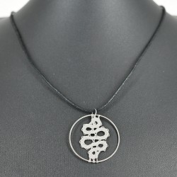 ogrlica iz klekljane čipke, srebrna ogrlica s čipko