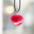 pink agate energy pendant