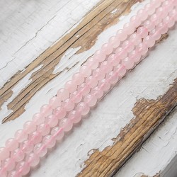 rose quartz, rose quartz pearls, crystal pearls