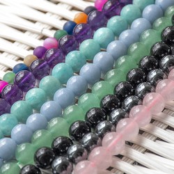 rose quartz, rose quartz pearls, crystal pearls
