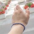 Lapis lazuli gemstone faceted bead bracelet 4mm healing crystal jewelry