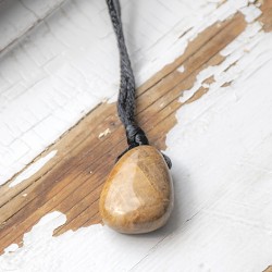 petrified wood, petrified wood crystal, crystal necklace, meditation crystal, energy jewellery