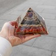 garnet, black tourmaline, orgonite, orgonite pyramid, crystal orgonite pyramid, protection crystal