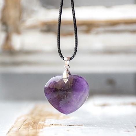 amethyst, amethyst crystal, amethyst necklace, crystal necklace, heart necklace