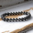 hematite, lava stones, male bracelet, crystal bracelet, protection stone, energy stone, strength, vitality