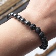 hematite, lava stones, male bracelet, crystal bracelet, protection stone, energy stone, strength, vitality