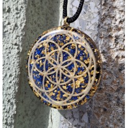 lapis lazuli,črni turmalin, zlato, orgonit, orgonit ogrlica, orgonit nakit, kristal za zaščito, energijski nakit