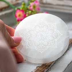 selenite, selenite crystal, selenite circle bar, cleansing crystal