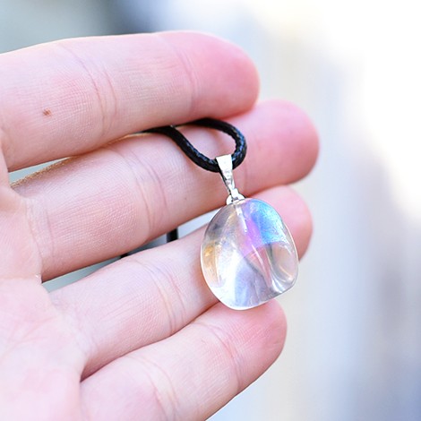 aqua aura necklace pendant, energy necklace, crystal shop