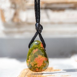 UNAKITE teardrop necklace