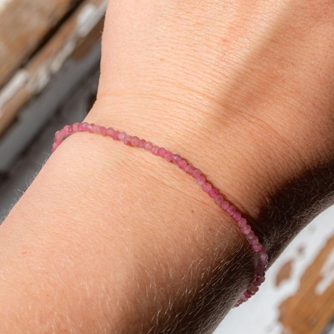 ROSE TURMALINE bracelet falset 2 mm