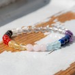 CHAKRAS with CLEAR QUARTZ bracelet 6mm