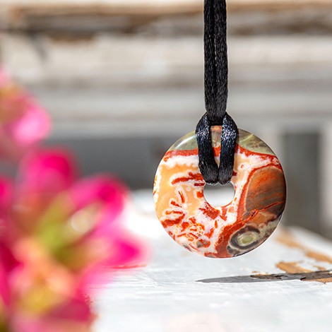 RHYOLITE Flower donut necklace Rhyolite crystal