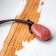 Natural muscovite crystal gemstone cord pendant necklace