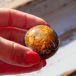 orgonite, citrine, orgonite with citrine, orgonite with shungite, pocket orgonite