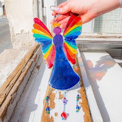 sun catcher angel, home decor, good gift, crystal shop