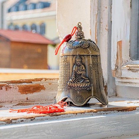 feng shui bell, buddha bell, bell for prosperety, sound cleansing,