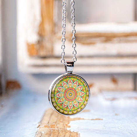 mandala, mandala necklace, energy necklace, handmade