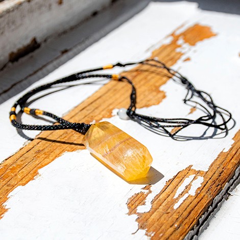 CITRINE natural necklace point, citrine crystal, citrine gemstone