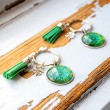 MANDALA green clover keychain