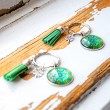 MANDALA green clover keychain