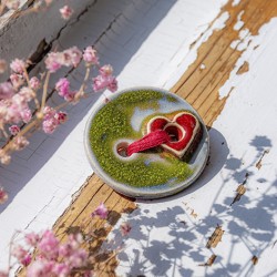 ceramic brooch ceramic products, unique handmade brooch made in Slovenia natural gift