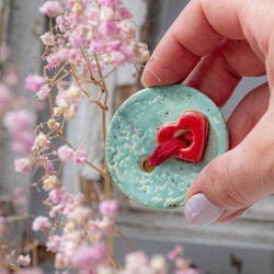 ceramic brooch ceramic products, unique handmade brooch made in Slovenia natural gift