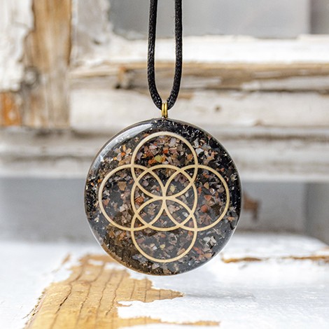 SARDONIX BLACK TOURMALINE orgonite necklace Keltic knot orgonite orgone energy