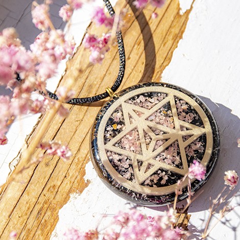 RHODOCROSITE TOURMALINE  orgonite ,necklace rhodocrosite crystal, radiation protection