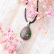 ruby zoisite, ruby zoisite necklace, crystal necklace, ruby zoisite jewellery