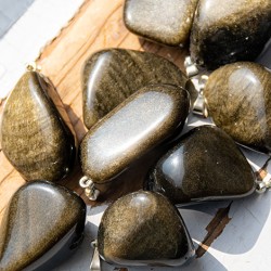 zlati obsidian, ZLATI OBSIDIAN ogrlica (posrebrena zanka), zlati obsidain ogrlica, obsidian ogrlica