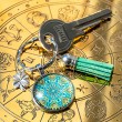 MANDALA green clover keychain