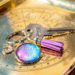 MANDALA keychain pink blue moon, mandala, mandala keychain, handmade
