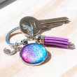 MANDALA keychain pink blue moon, mandala, mandala keychain, handmade
