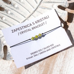ŽAD zapestnica prijateljstva, žad zapestnica, zapestnica s kristali, ročno delo