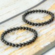 JET STONE bracelet 6 mm, jer crystal, jet, jet jewelry
