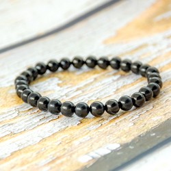 JET STONE bracelet 6 mm, jer crystal, jet, jet jewelry