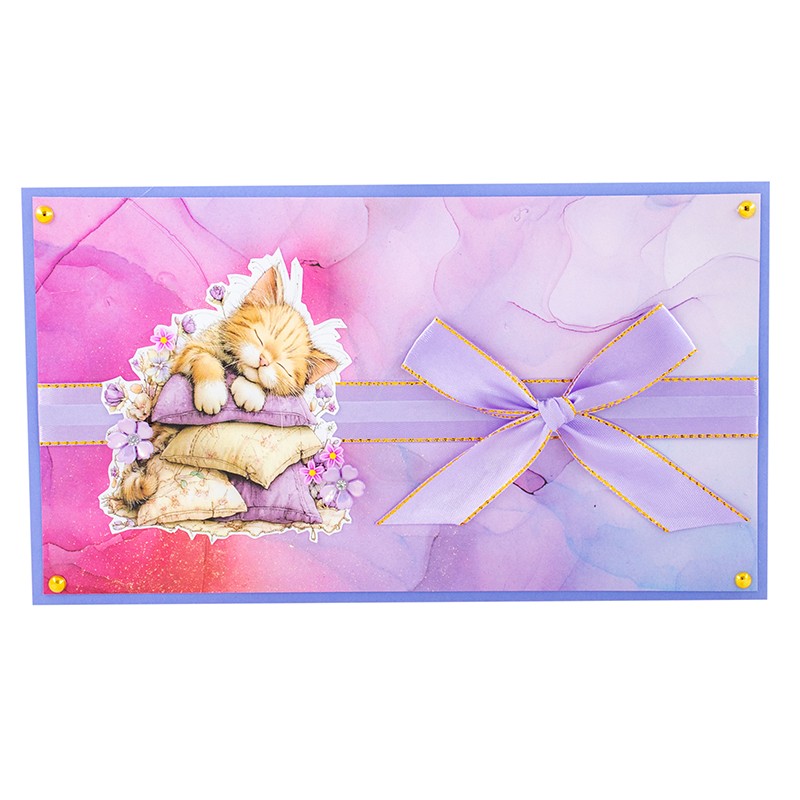 UNIQUE HANDMADE BIRTHDAY CARD lilac, handmade card