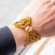 CROCHET BRACELET gold, handmade, handmade bracelet