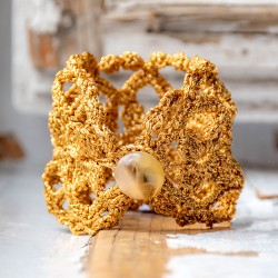 CROCHET BRACELET gold, handmade, handmade bracelet