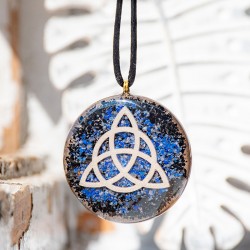 lapis lazuli, black tourmaline, orgonite, orgonite necklace